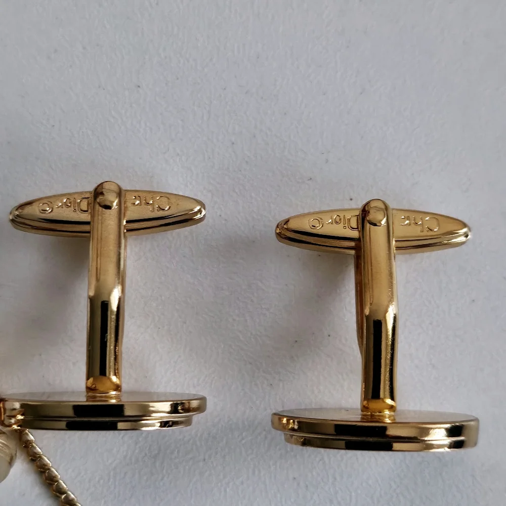 Dior Gold-plated Cufflinks & Tie Tack Set